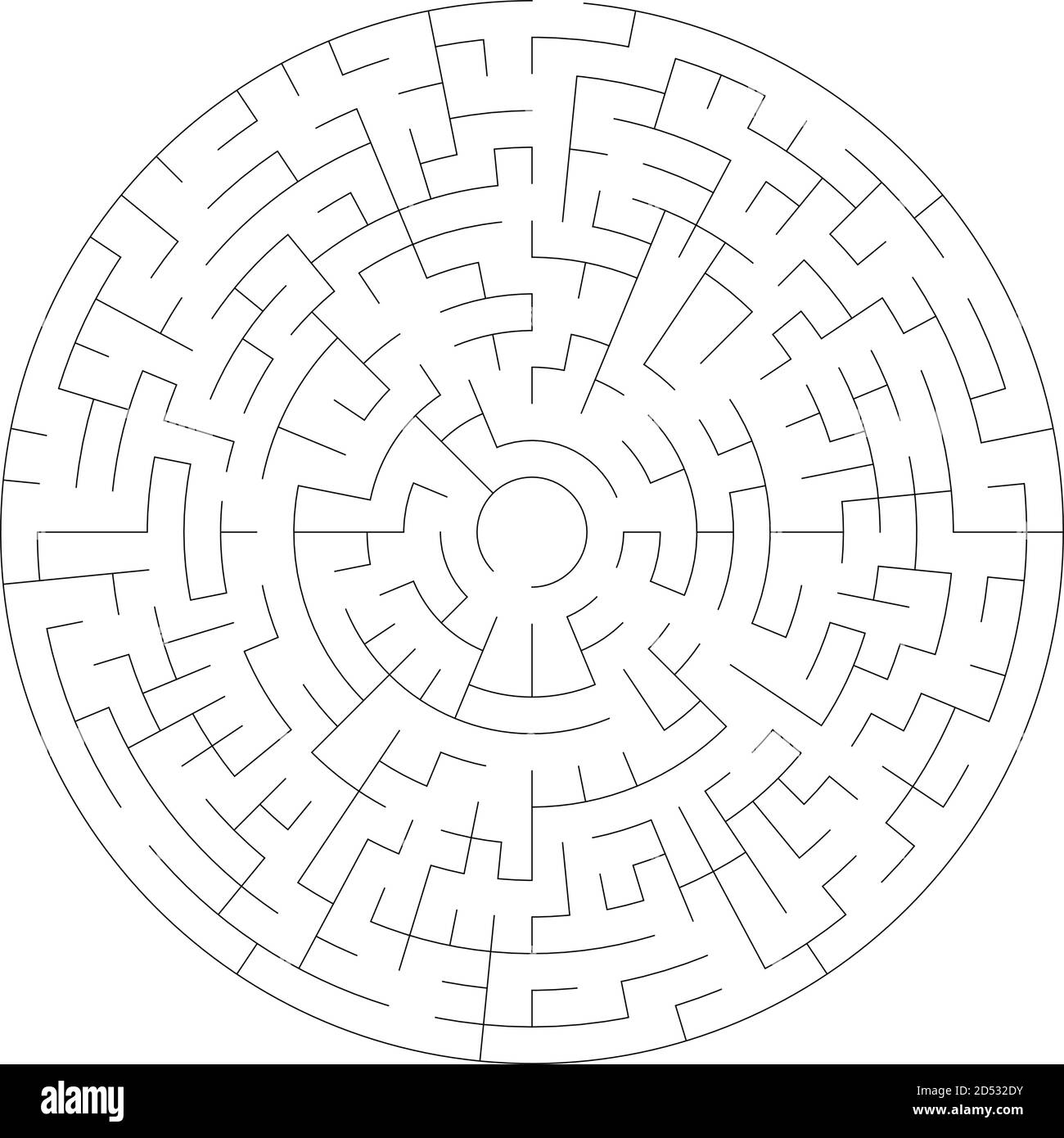 Solvable circle, circular Maze, Labyrinth. Puzzle game. (The Stroke ...