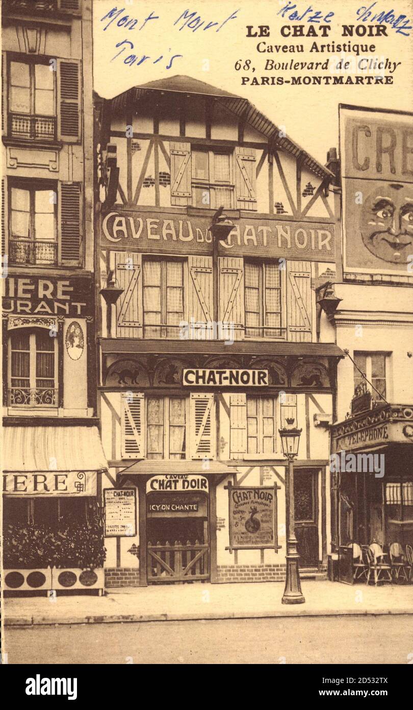Paris Montmartre Le Chat Noir Boulevard De Clichy 68 Caveau Artistique Usage Worldwide Stock Photo Alamy Paris Montmartre Le Chat Noir Boulevard De Clichy 68 Caveau Artistique Usage Worldwide Stock Photo Alamy