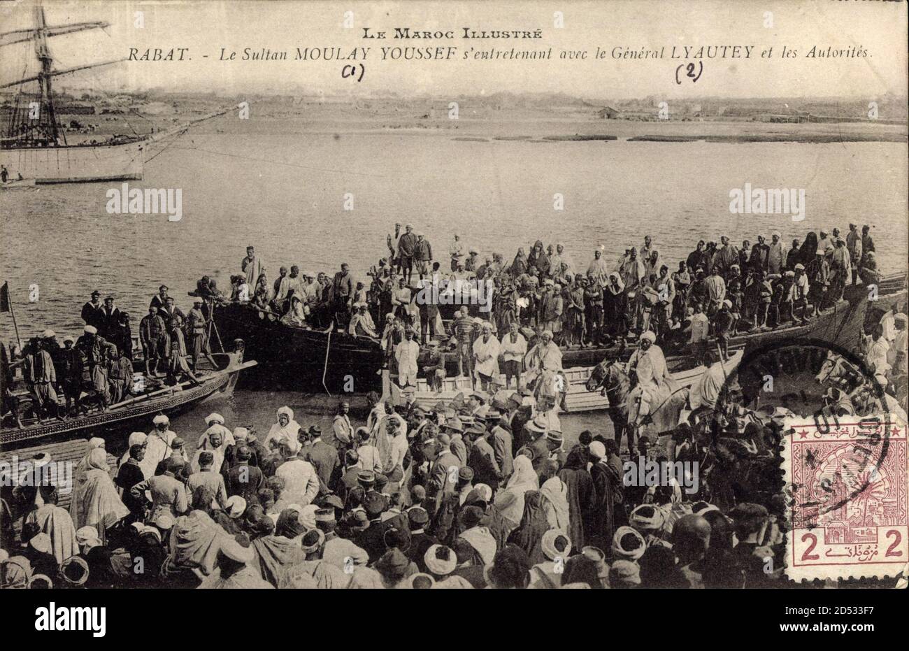 CASABLANCA ARRIVEE DU GENERAL LYAUTEY MAROC CPA POSTCARD P566