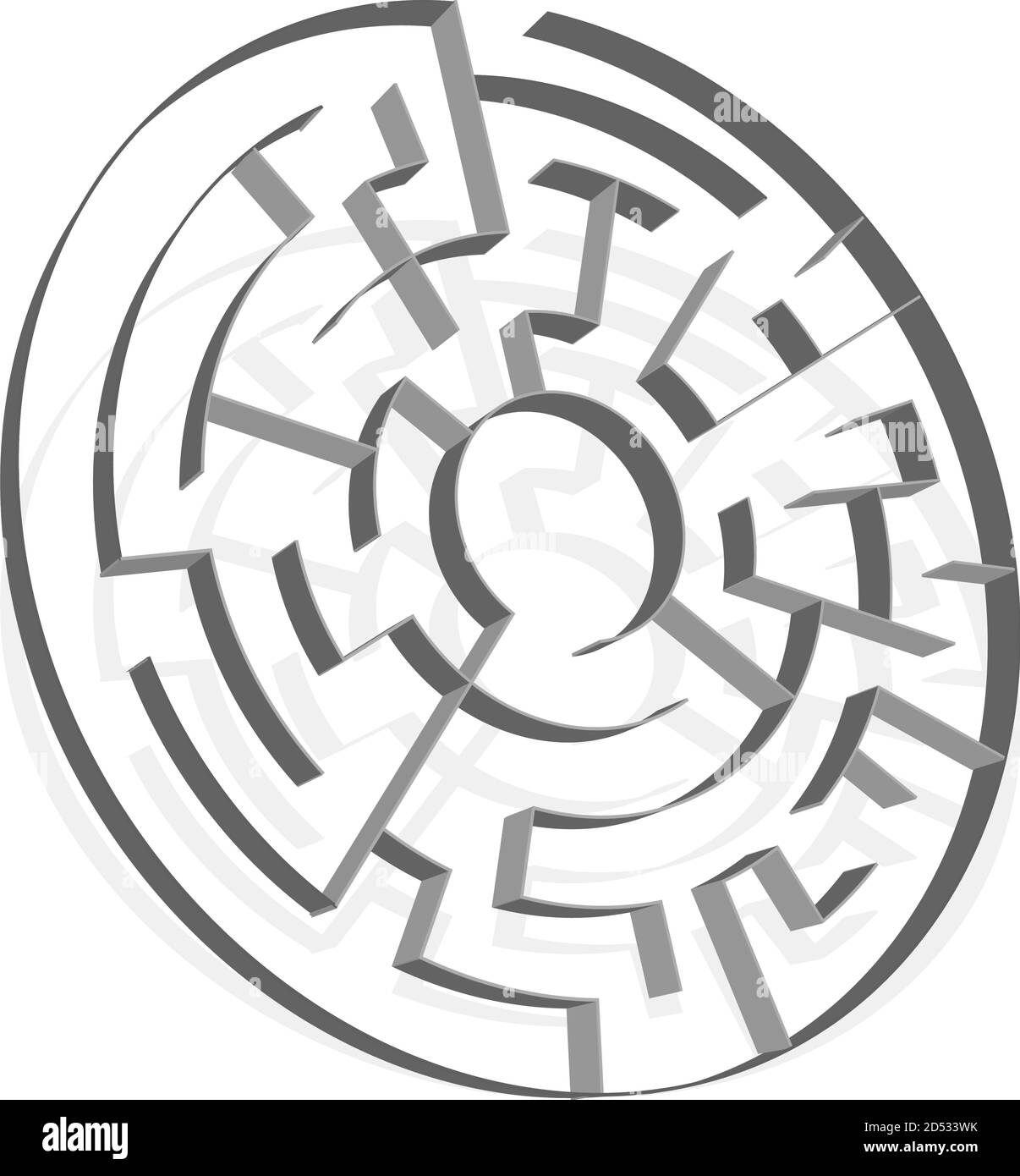 Solvable 3D Mazes, Labyrinths. Puzzle, brain teaser game Stock Vector
