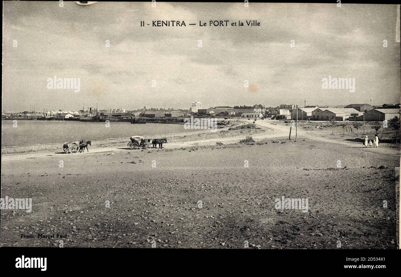 Kenitra Marokko, Le Port et la Ville, Blick vom Feld auf die Stadt ...