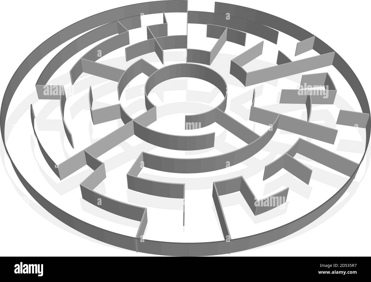 Solvable 3D Mazes, Labyrinths. Puzzle, brain teaser game Stock Vector