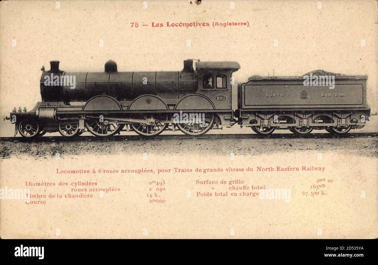 Locomotives étrangères d'Angleterre, North Eastern Railway, Tender | usage worldwide Stock Photo