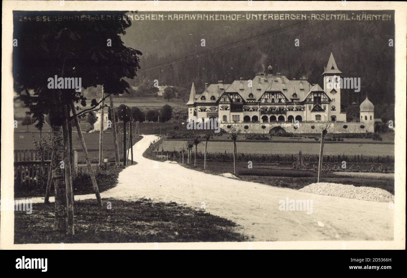 Unterbergen Rosental Drau Kärnten, Eisenbahner Genesungsheim Karawankenhof | usage worldwide Stock Photo