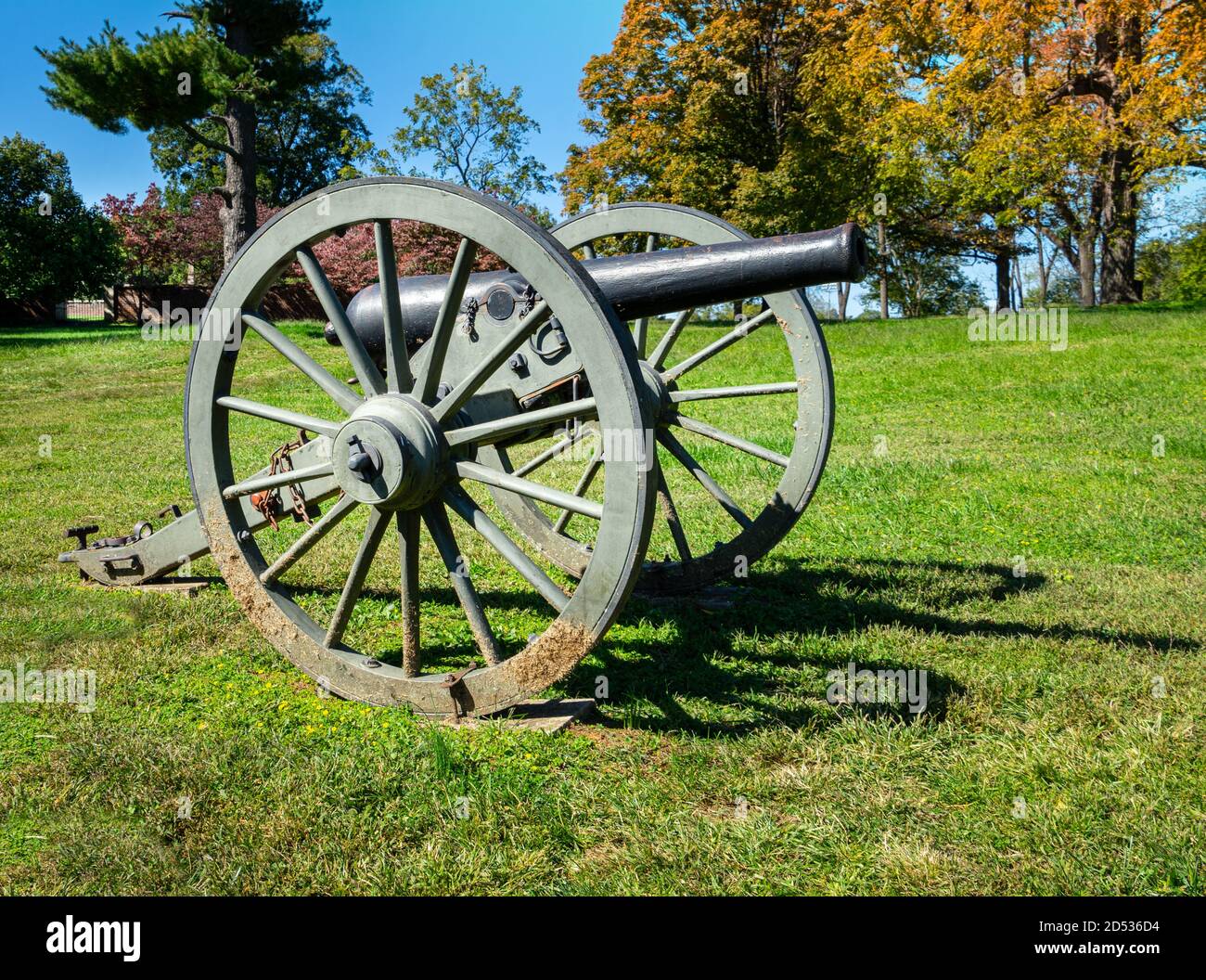 A canon sits on the Fredericksburg battlefield in Virginia Stock Photo