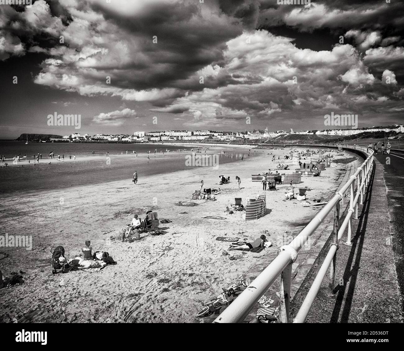 Beachgoers, Mill Strand, Portrush, Northern Ireland, UK Stock Photo - Alamy