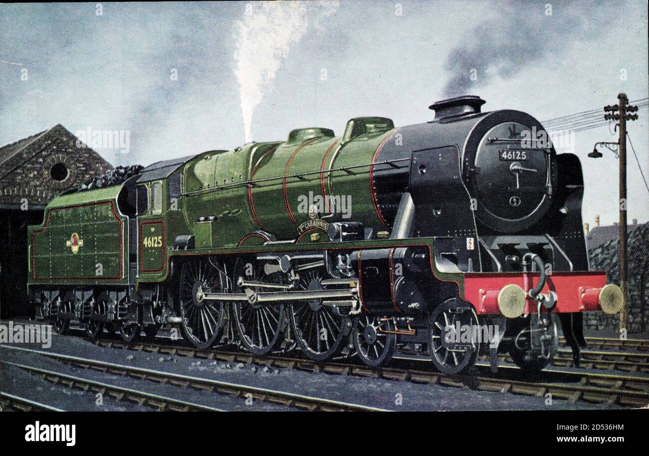 Britische Eisenbahn, Dampflokomotive, 10 Class 7P, 46125 3rd Carabinier | usage worldwide Stock Photo