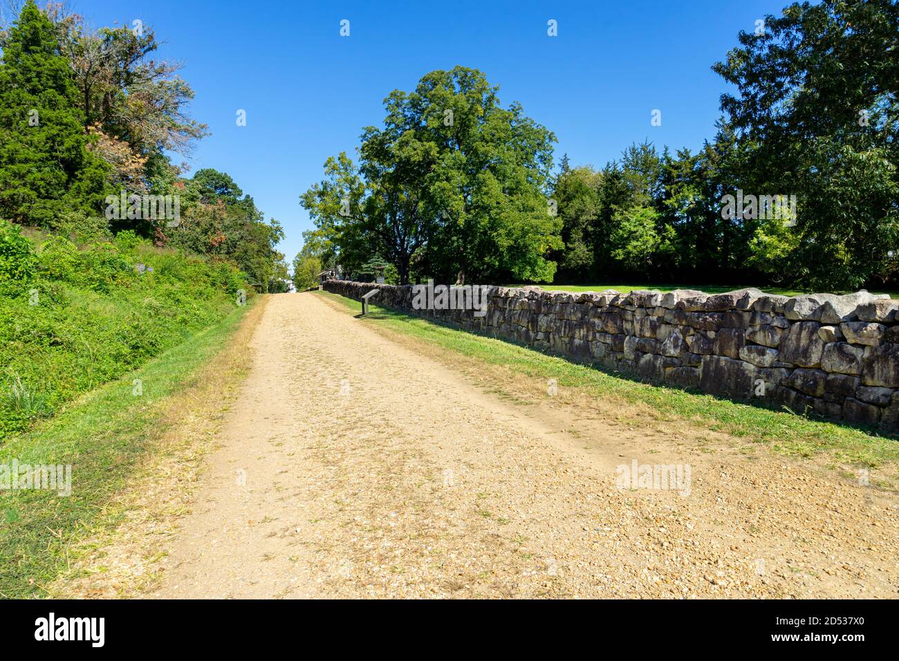 The Sunken Road on the Fredericksburg Battlefield in Virginia. Stock Photo