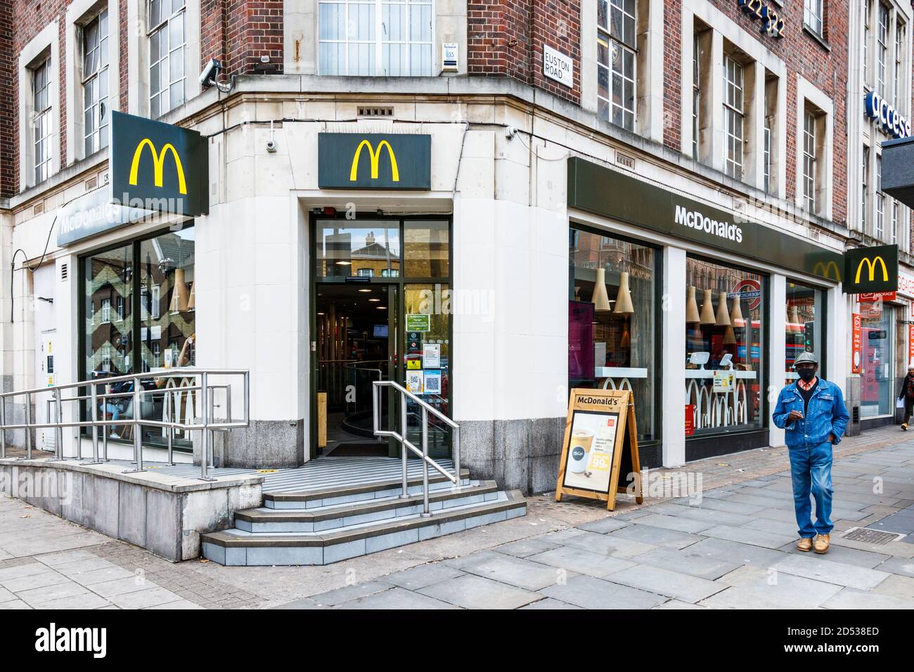 McDonald's Restaurant on Euston Road, King's Cross, London, UK Stock Photo