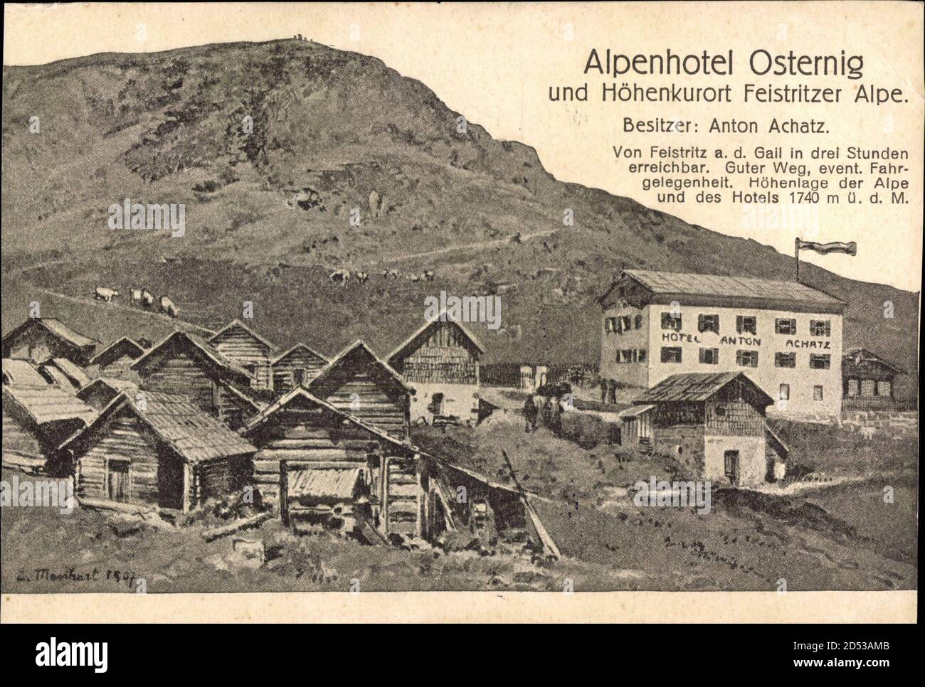 Feistritz an der Gail Kärnten, Alpenhotel Osternig, Bes. Anton Achatz | usage worldwide Stock Photo