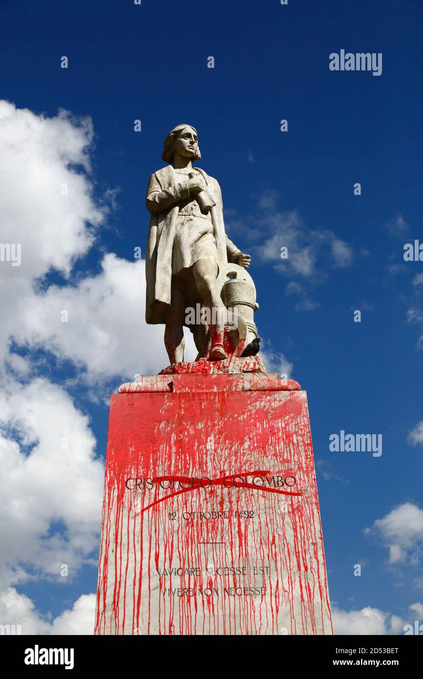 12th October 2020, El Prado, La Paz, Bolivia. Monument to Christopher