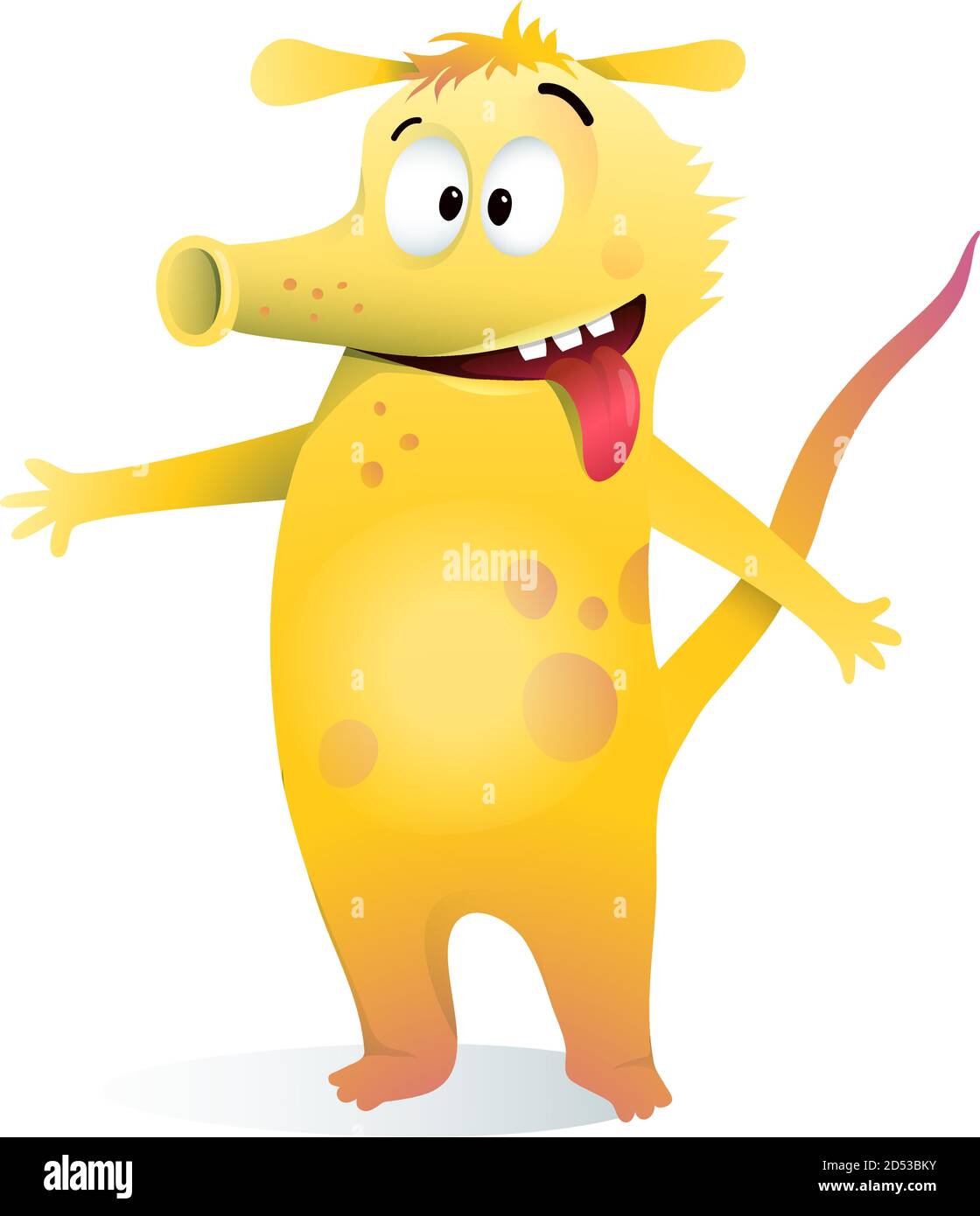 Cute Monster for Kids Inviting Calling or Greeting Stock Vector