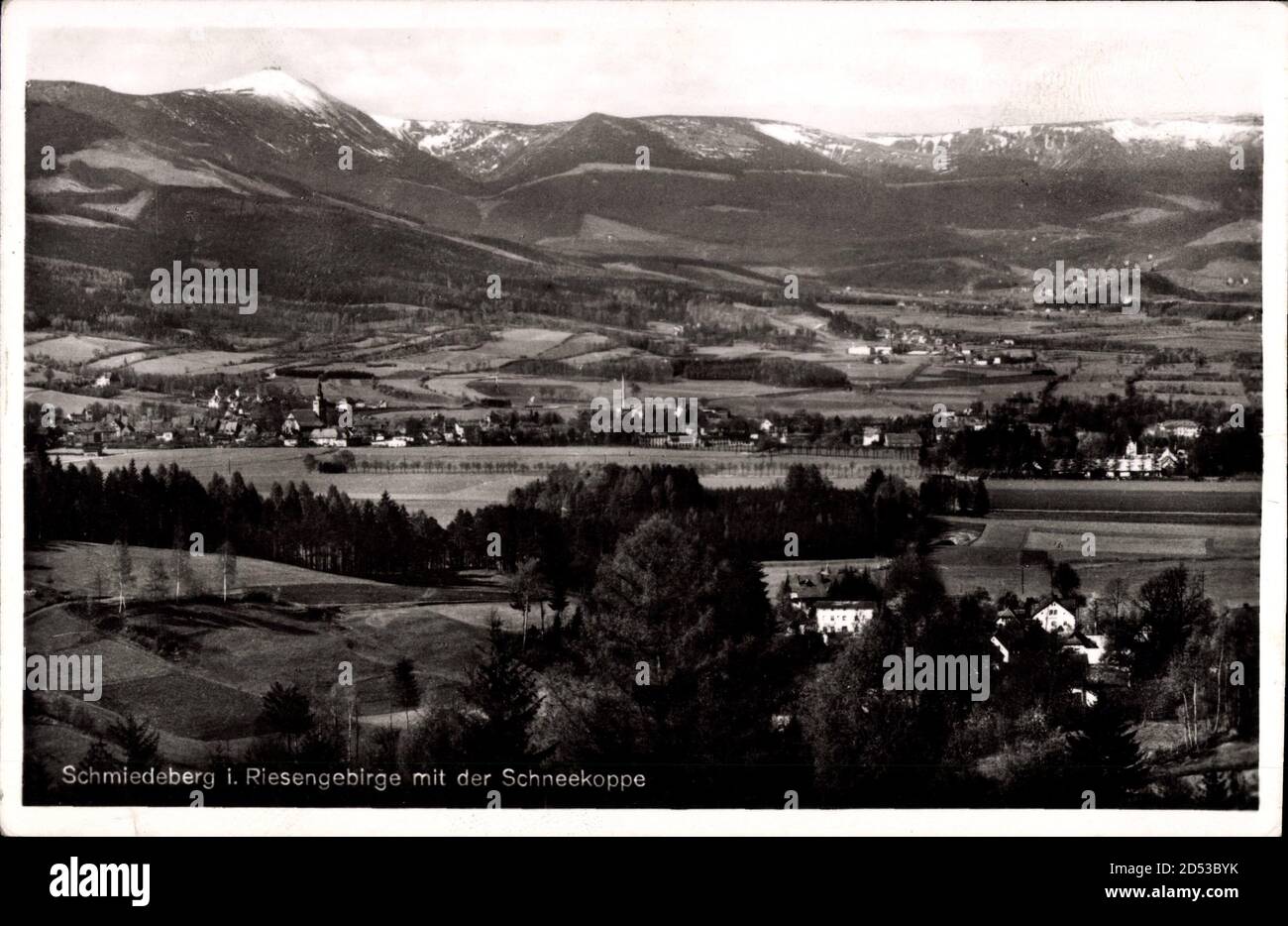 Kowary Schmiedeberg Riesengebirge Schlesien, Stadtansicht mit ...