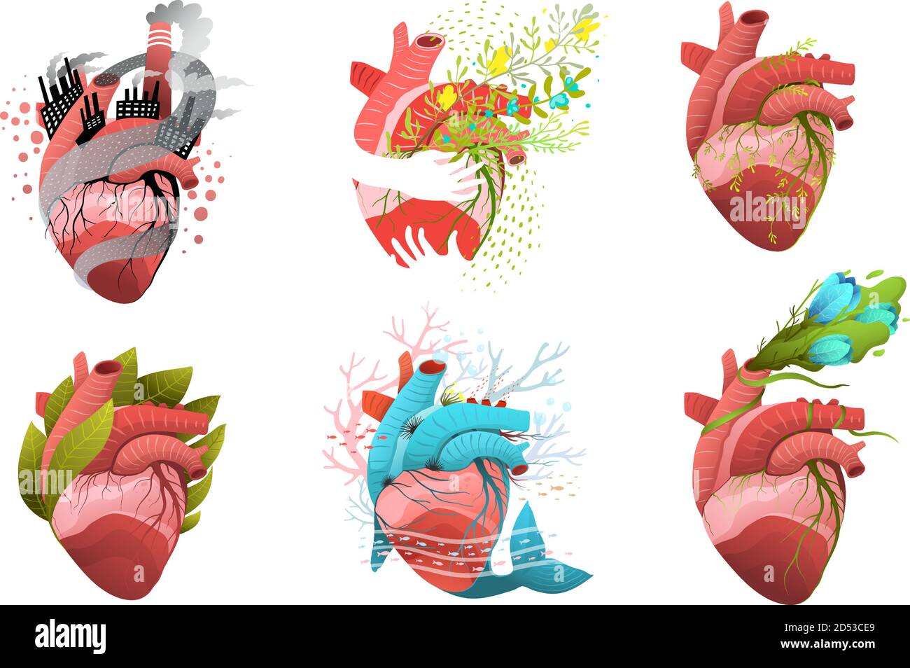 Heart Health and Cardiology Concepts Designs Stock Vector