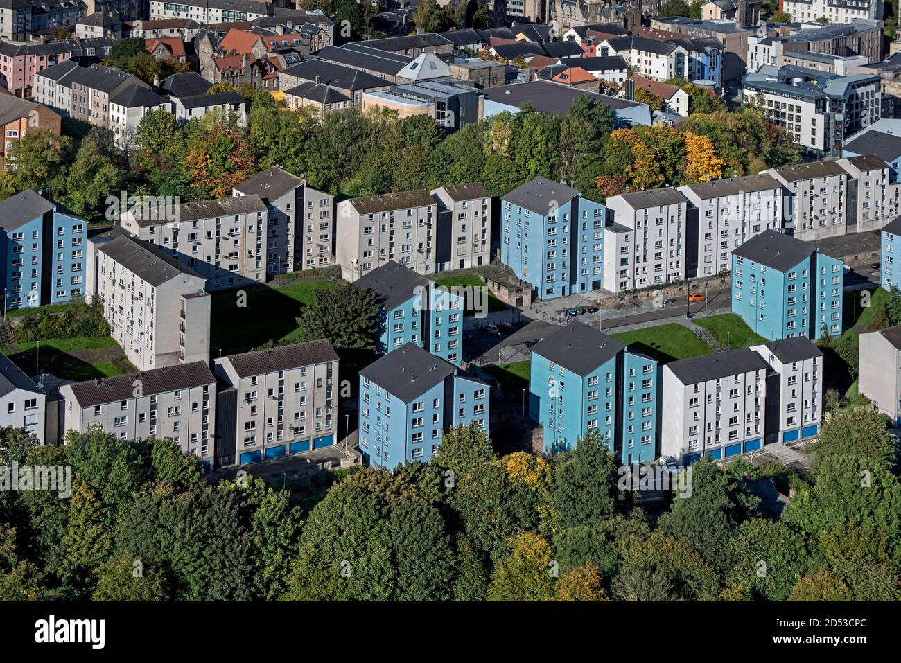 Dumbiedykes housing estate seen from Salisbury Crags, Edinburgh