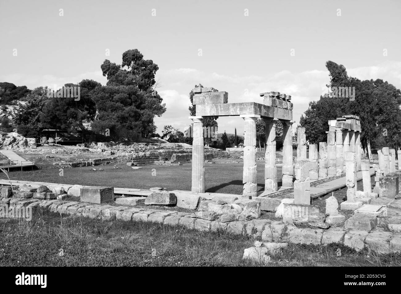 Artemis temple at vravrona Athens greece Stock Photo
