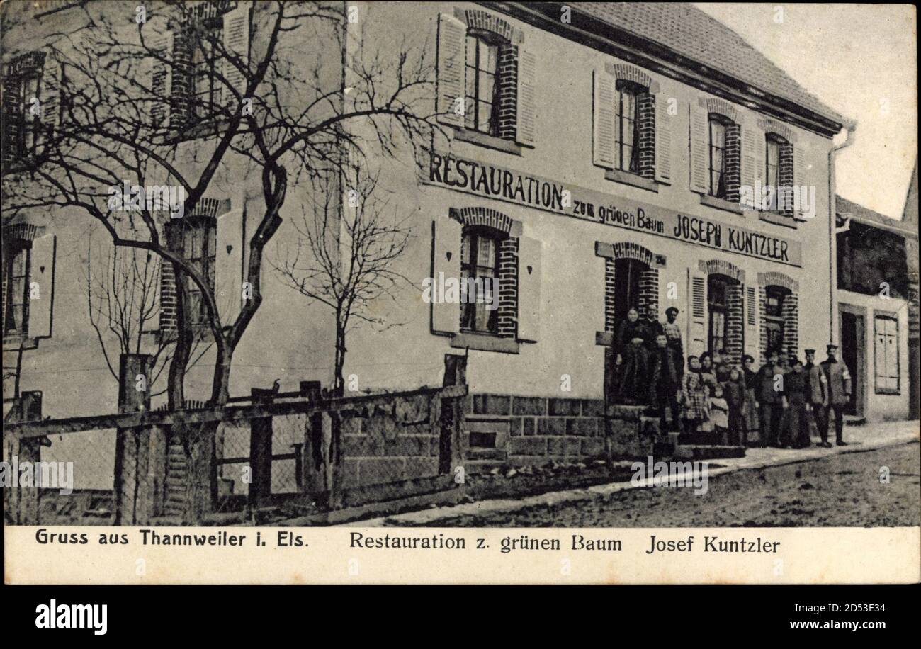 Thannweiler im Elsass Bas Rhin, Restauration zum grünen Baum, Josef ...