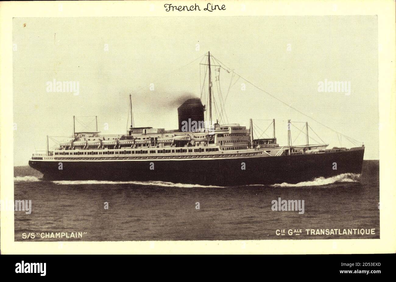 Paquebot SS Champlain, CGT French Line, Transatlantique | usage ...