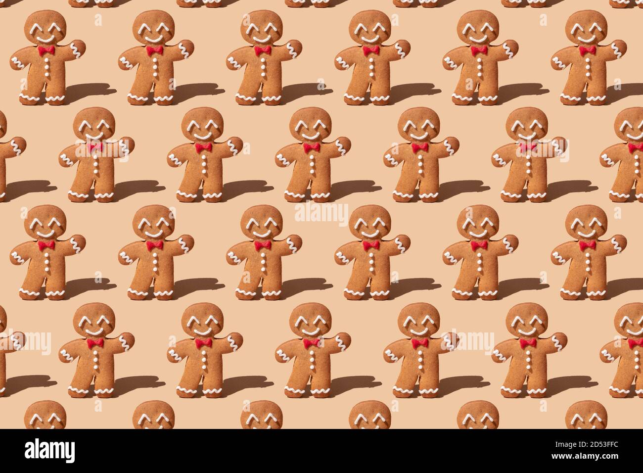 Cute Gingerbread man pattern Stock Photo