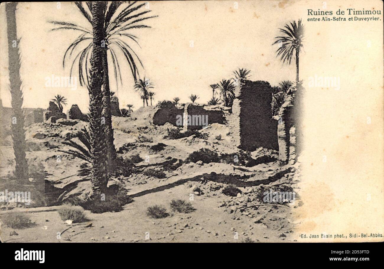 Timimou Algerien, Ruinen, entre Ain Sefra et Duveyrier, Palmen | usage worldwide Stock Photo