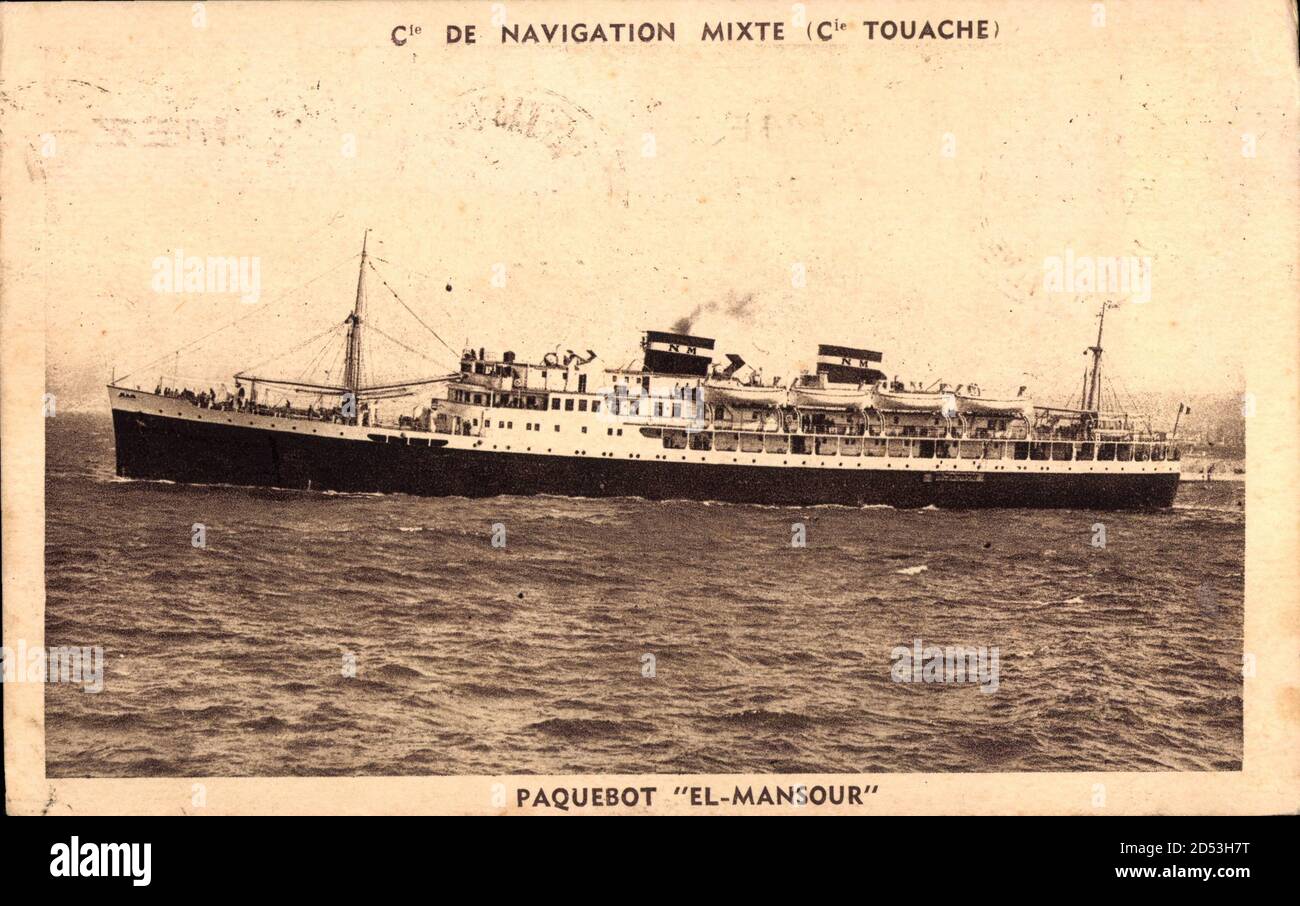 Paquebot El Mansour, Compagnie de Navigation Mixte, Touache | usage  worldwide Stock Photo - Alamy