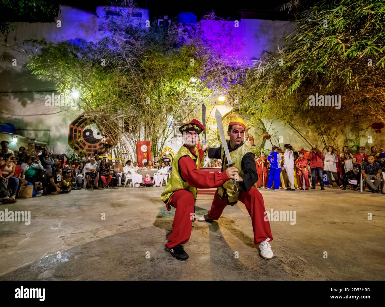 Chinese New Year Celebration, Wushu Cuban School, Chinatown, Havana, La Habana Province, Cuba Stock Photo