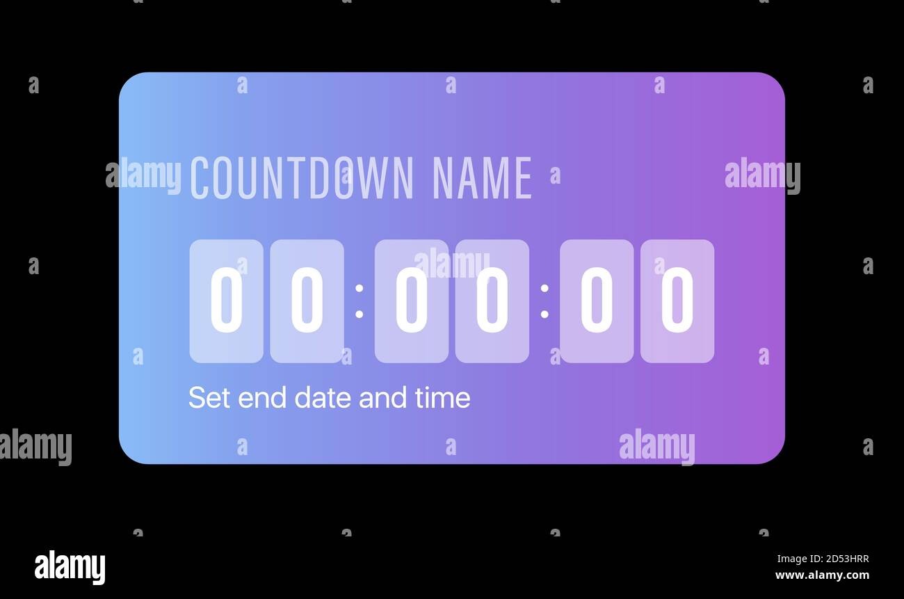 Instagram Countdown Timer. Social Media Sticker. Template Icon. User  Interface Button. Stories. IGTV Stock Photo - Alamy