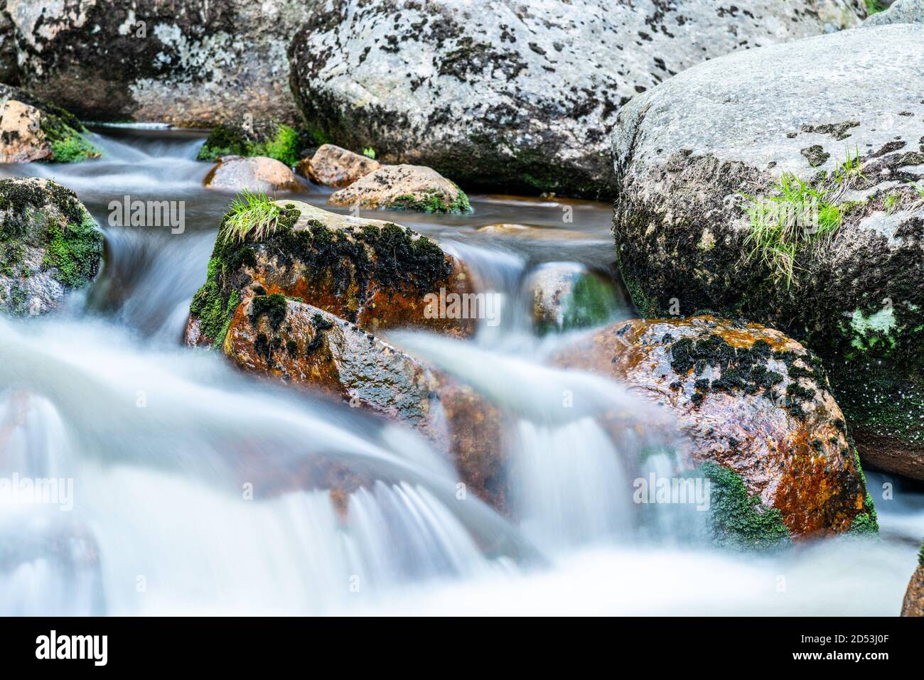 Mountain rocky river flow. Long exposure shot Stock Photo Alamy