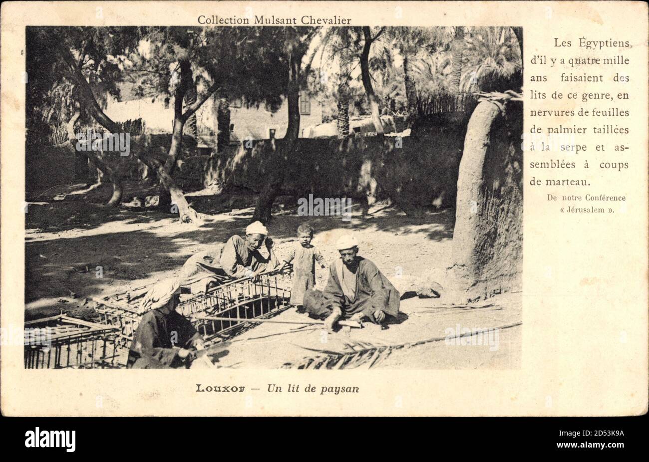 Luxor Ägypten, Un lit de paysan, Einheimische, Collection Mulsant Chevalier  | usage worldwide Stock Photo - Alamy