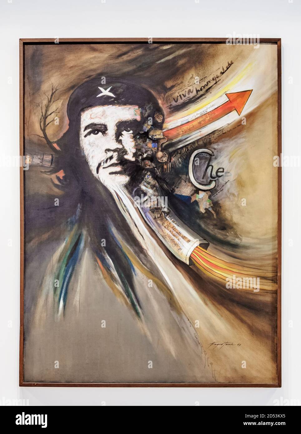 Painting with Che Guevara, National Museum of Fine Arts, Cuban Art Branch, interior, Havana, La Habana Province, Cuba Stock Photo