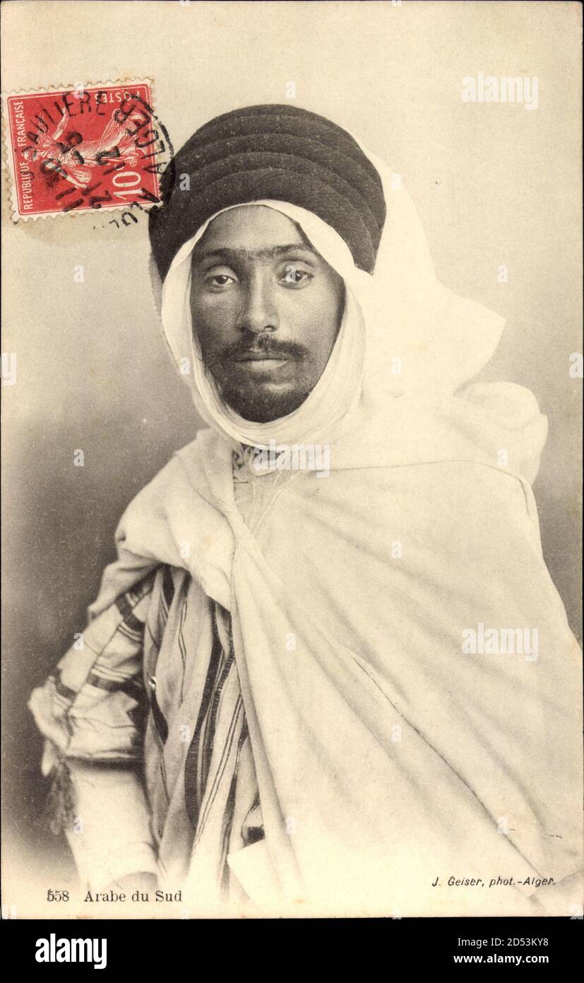 Arabe du Sud, Portrait eines jungen Mannes mit Turban, Araber, Maghreb | usage worldwide Stock Photo