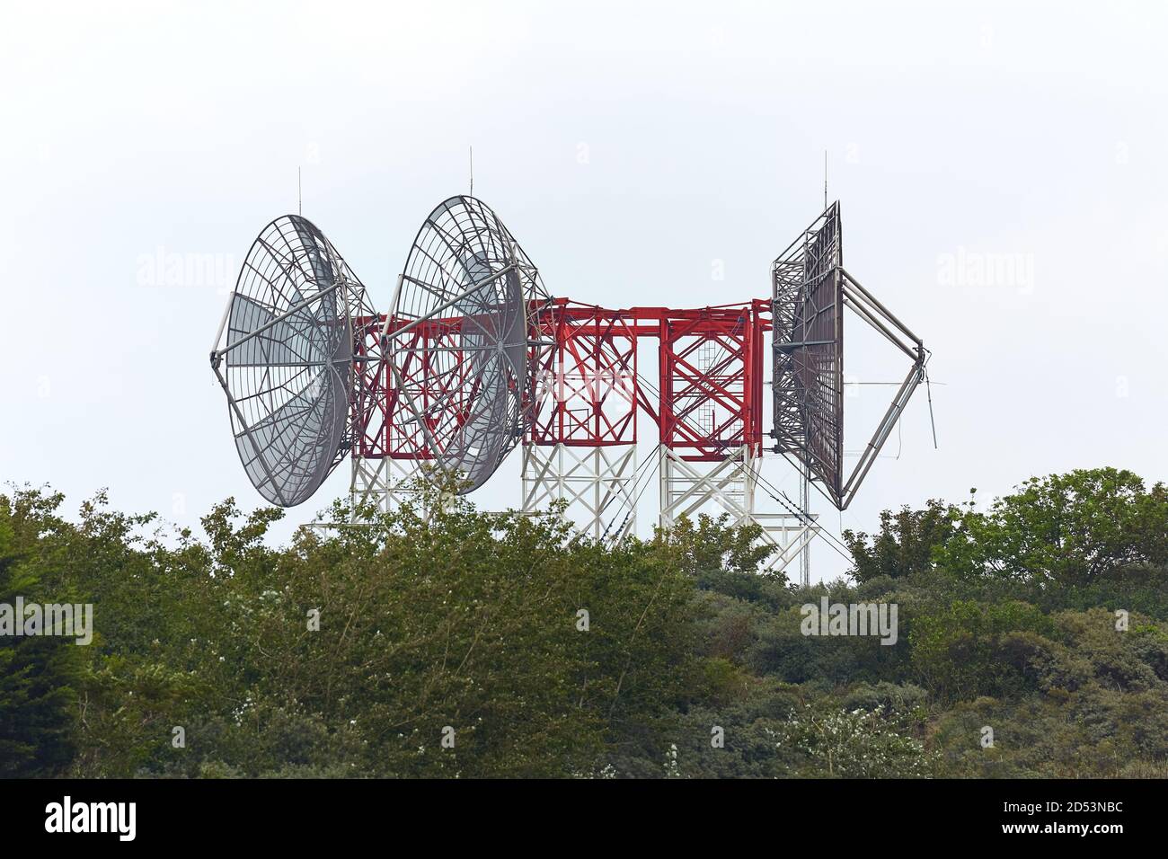 Radar antennas on the horizon Stock Photo Alamy