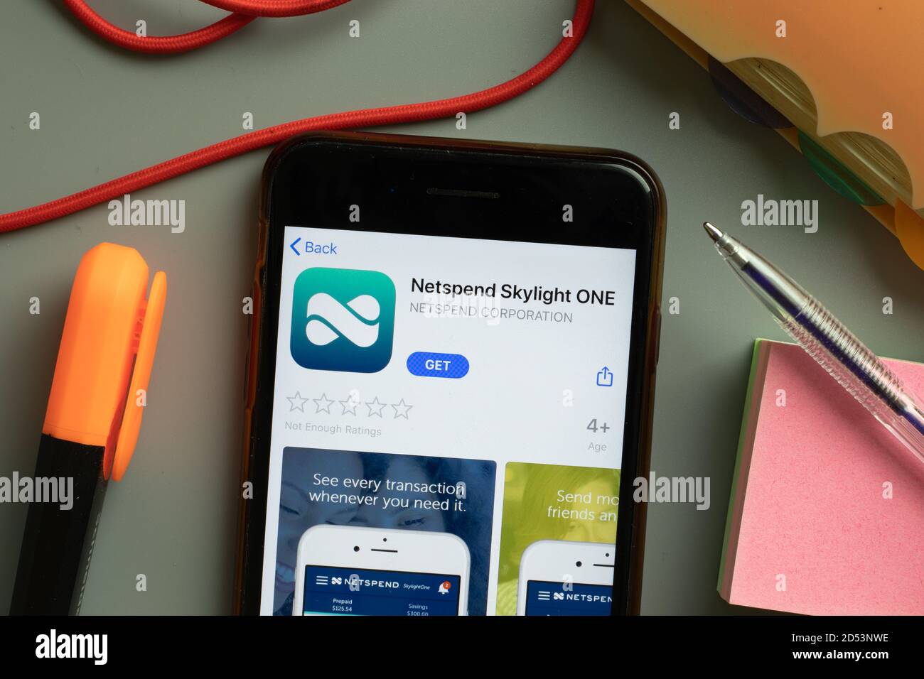 New York Usa 29 September 2020 Netspend Skylight One Mobile App Logo On Phone Screen Close Up Illustrative Editorial Stock Photo Alamy