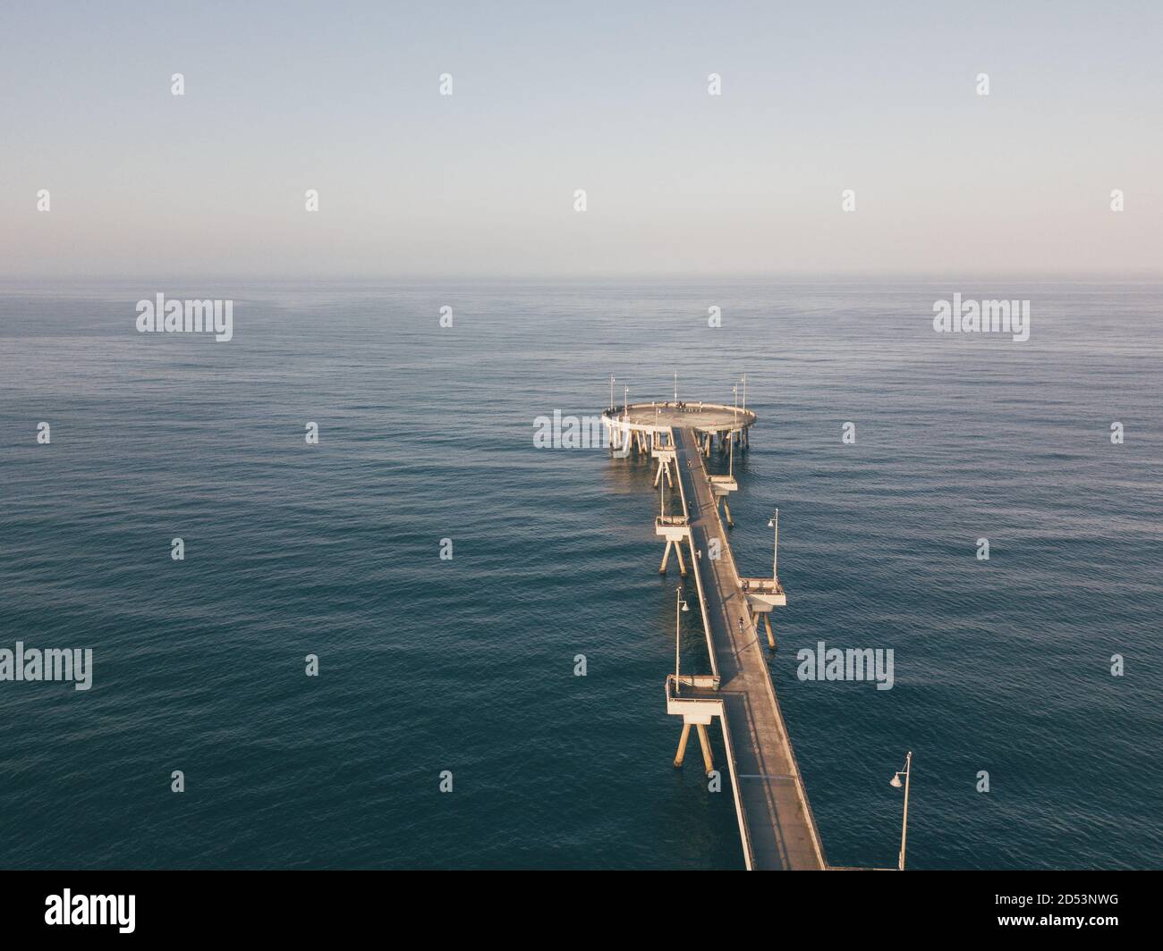 Aerial sunrise view of the Venice beach pier near Santa Monica Stock ...