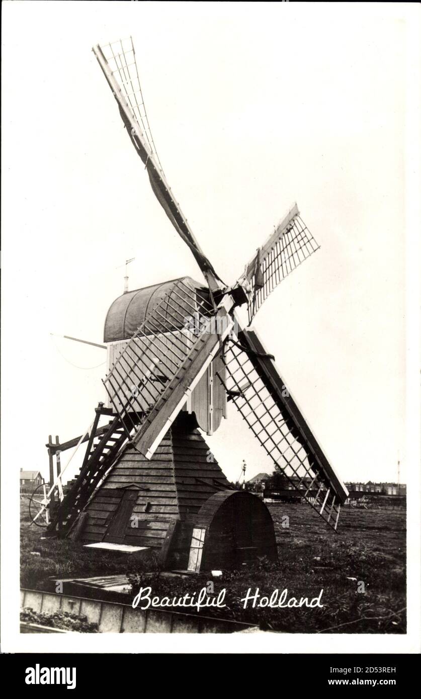 Holländische Windmühle Aus Zedernholz – 86 Cm Hoch, Wetterfest Mit Verstecktem Staufach Für Garten-Deko
