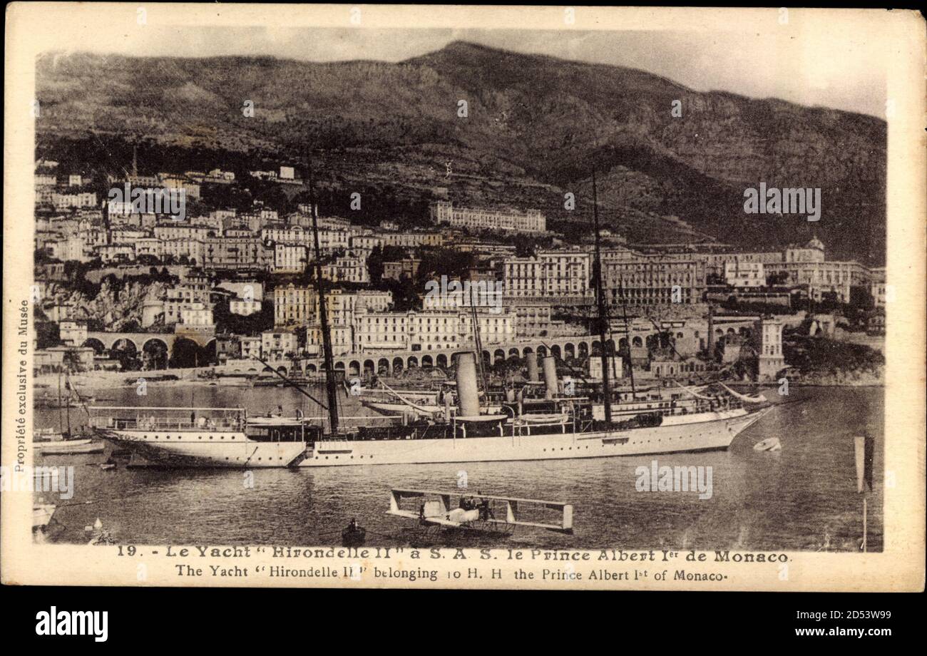 Monaco, Le Yacht Hirondelle II. a S.A.S. le Prince Albert 1er de Monaco ...