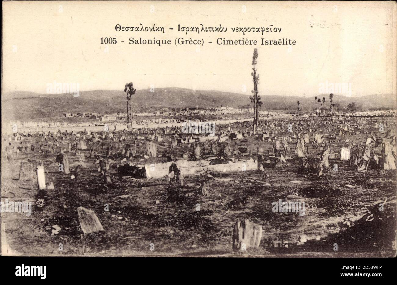 Judaika Saloniki Griechenland, Cimetière Israelite, Jüdischer Friedhof | usage worldwide Stock Photo
