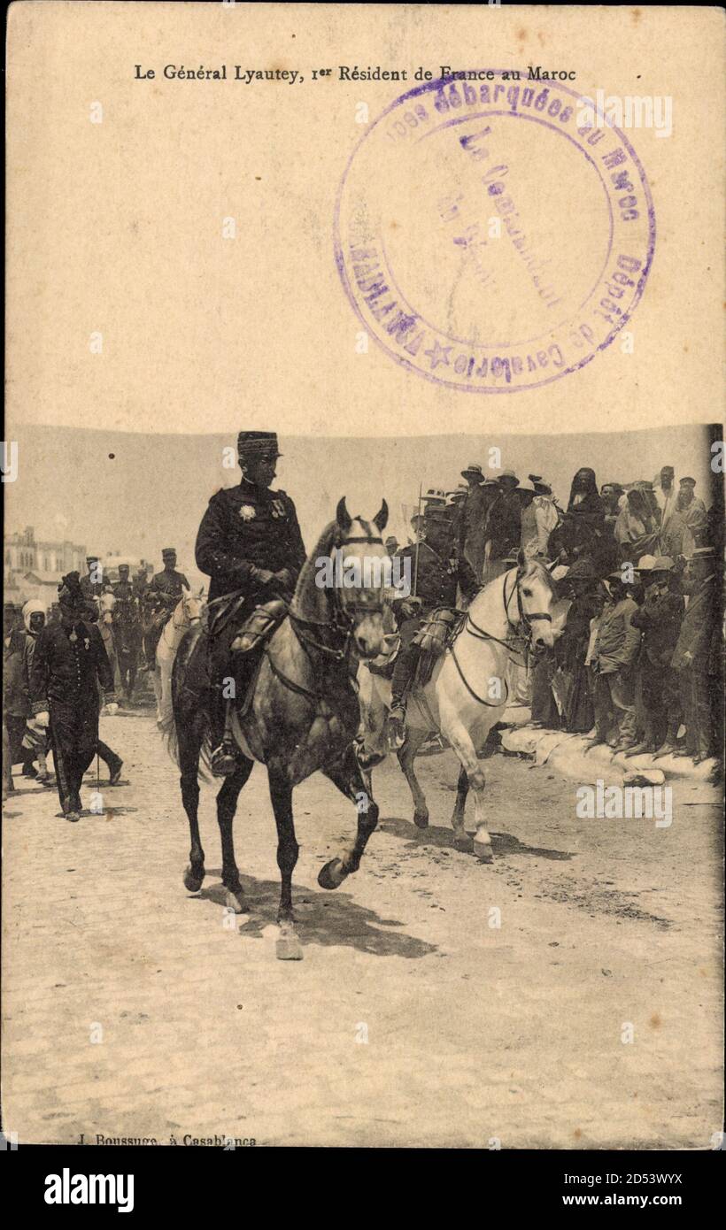 CPA MAROC FES 1915 - Arrivée Général Lyautey - Véritable Carte Postale Photo