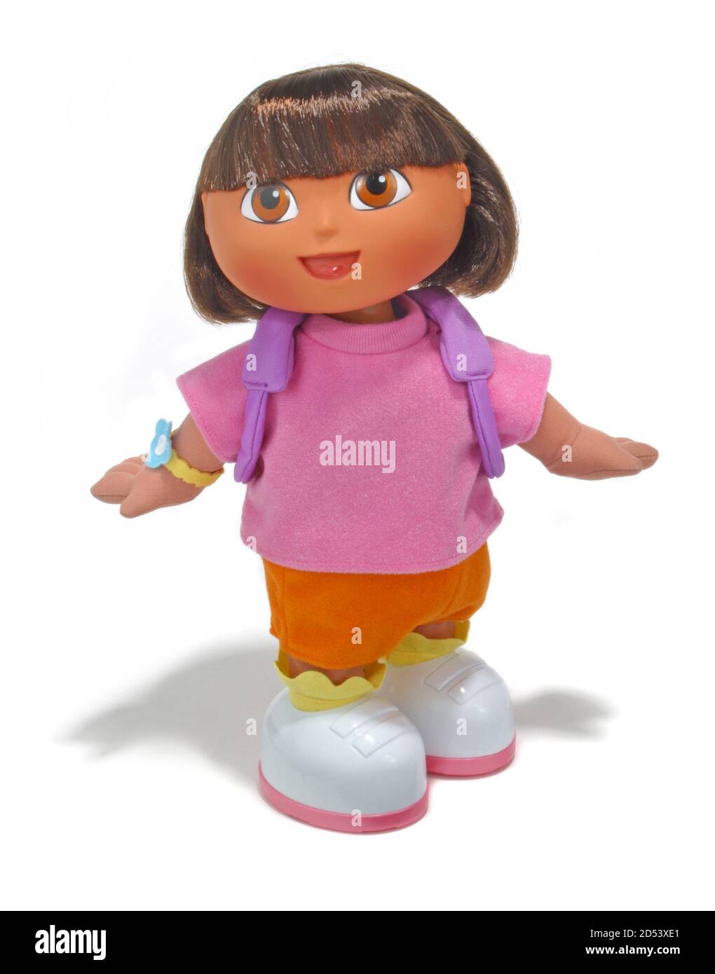 dora the explorer doll photographed on a white background Stock Photo