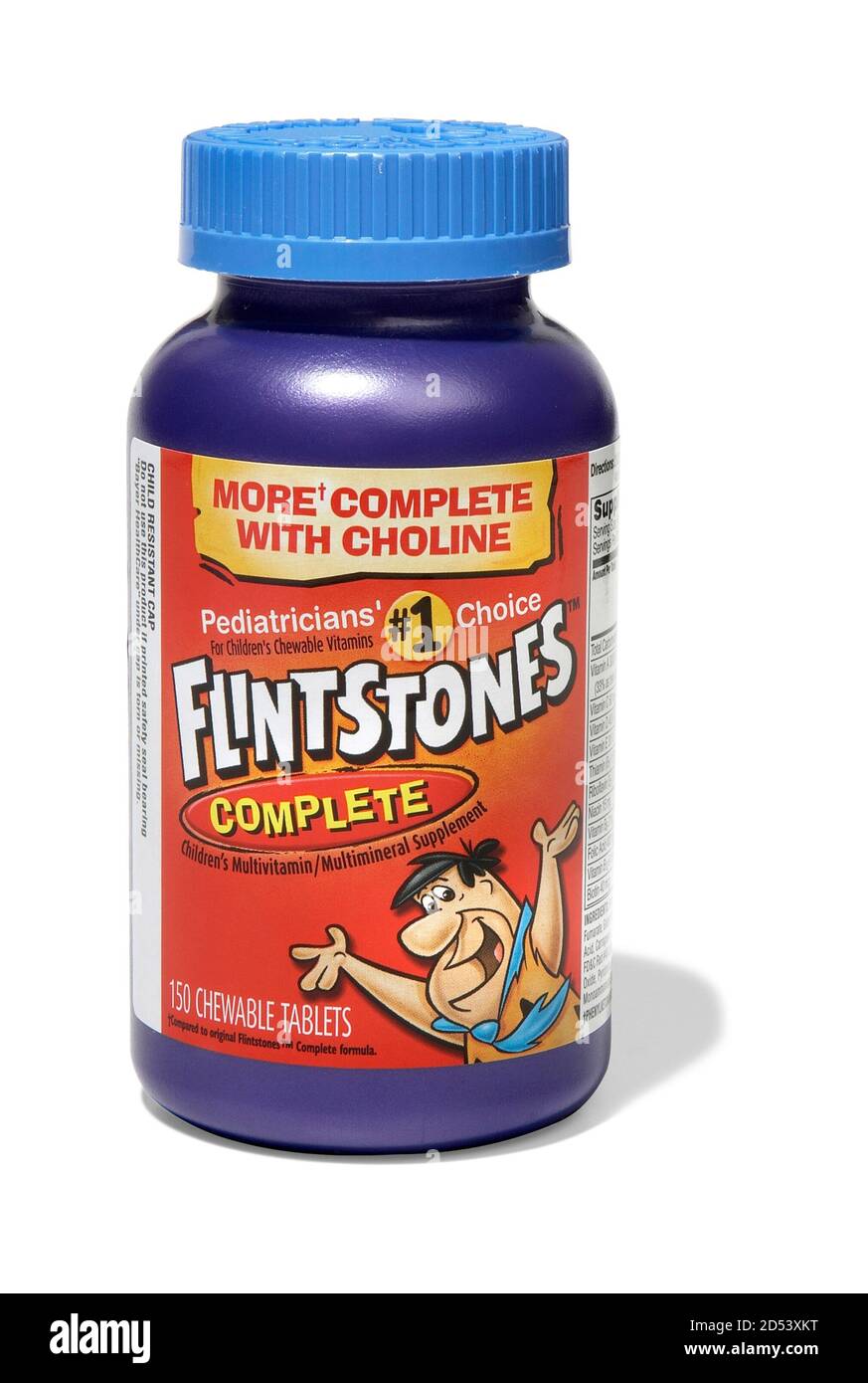 flintstones complete children's vitamins photographed on a white background Stock Photo