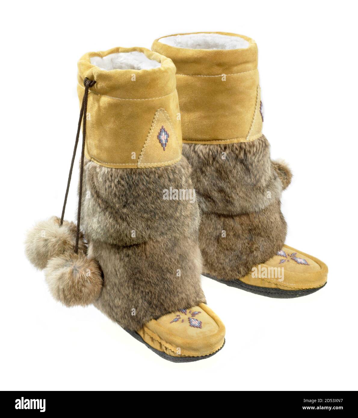 yellow suede leather boots with furry 