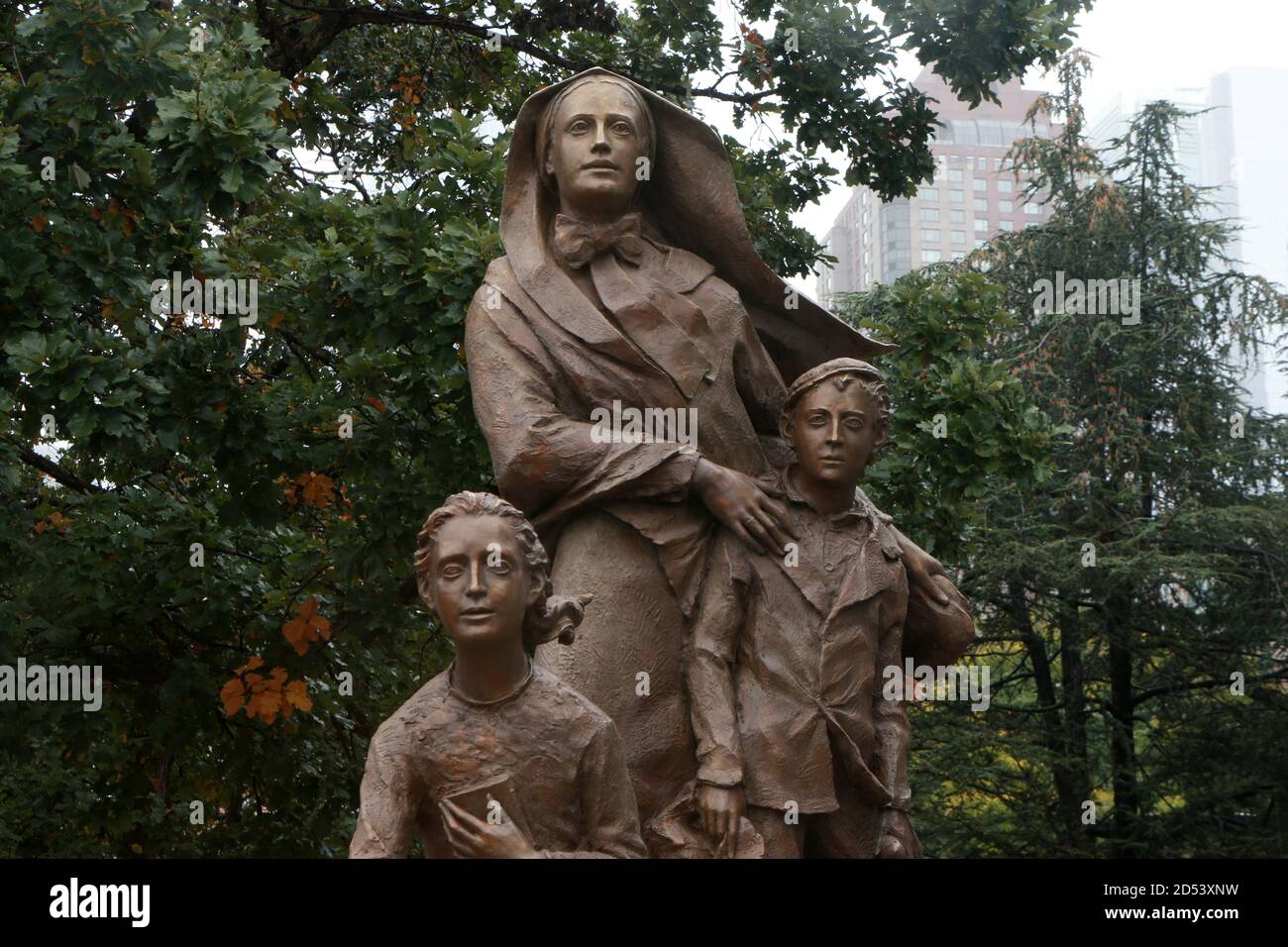 New York, NY, USA. 12th Oct, 2020. The unveiling of the Mother Cabrini Statue at Virtual Columbus Day Parade at Battery Park City in lower Manhattan on October 12, 2020 in New York City. Credit: Mpi43/Media Punch/Alamy Live News Stock Photo