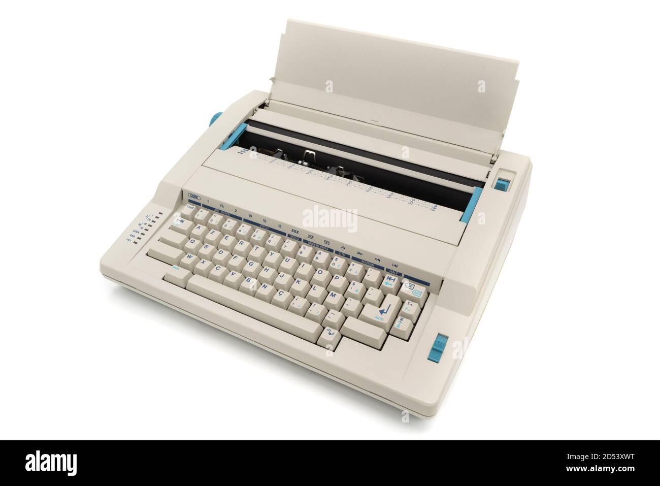 Electronic typewriter cut out isolated on white background Stock Photo