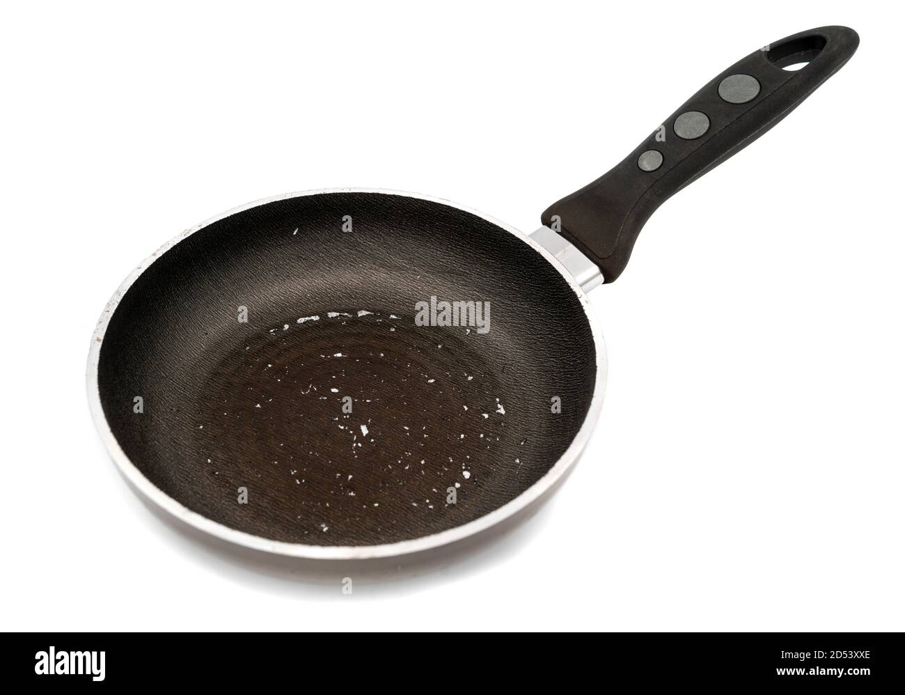 Damaged coating on non-stick frying pan with dangerous scratched teflon  Stock Photo - Alamy