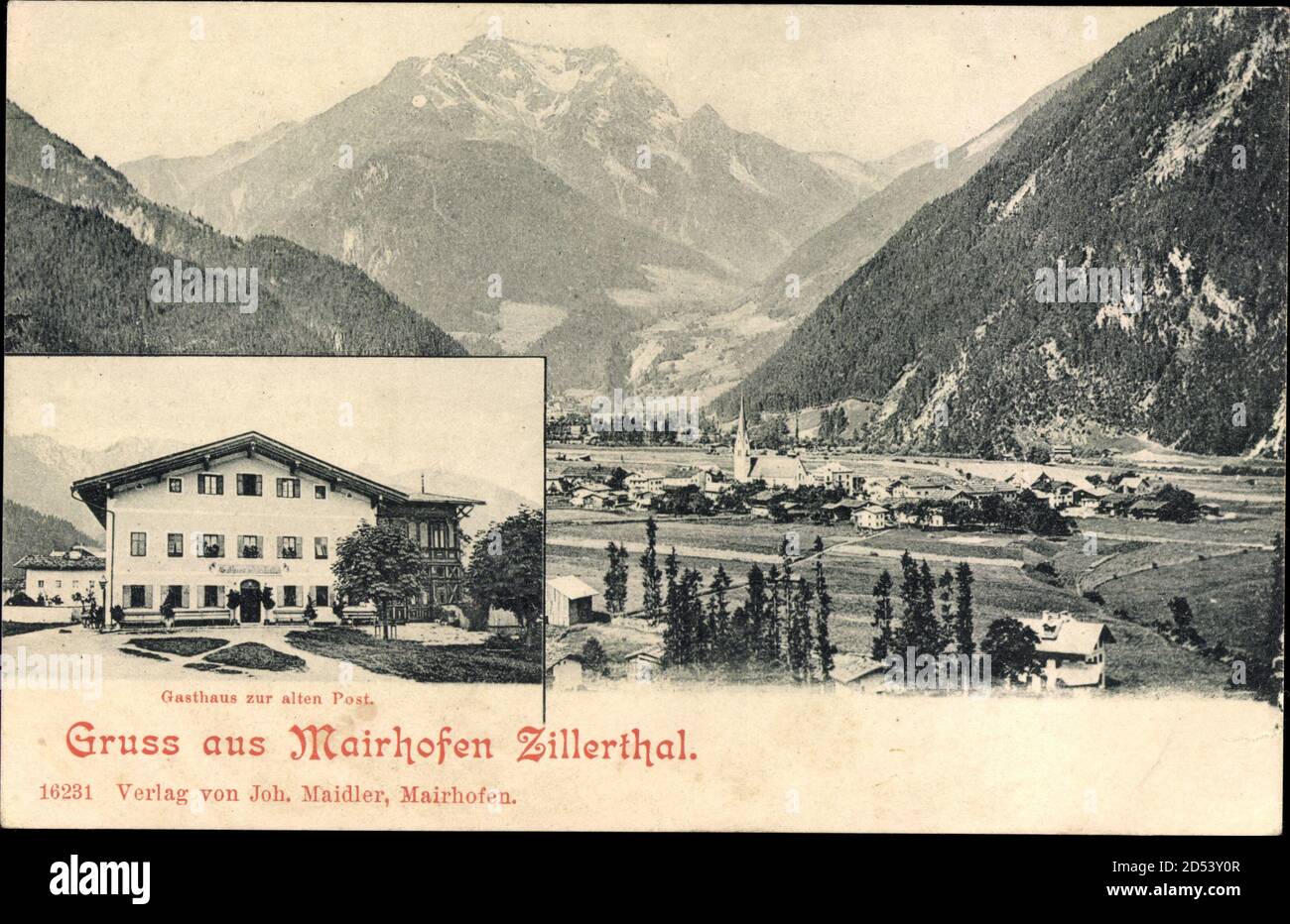 Mayrhofen Zillertal Tirol, Gasthaus zur alten Post | usage worldwide Stock Photo