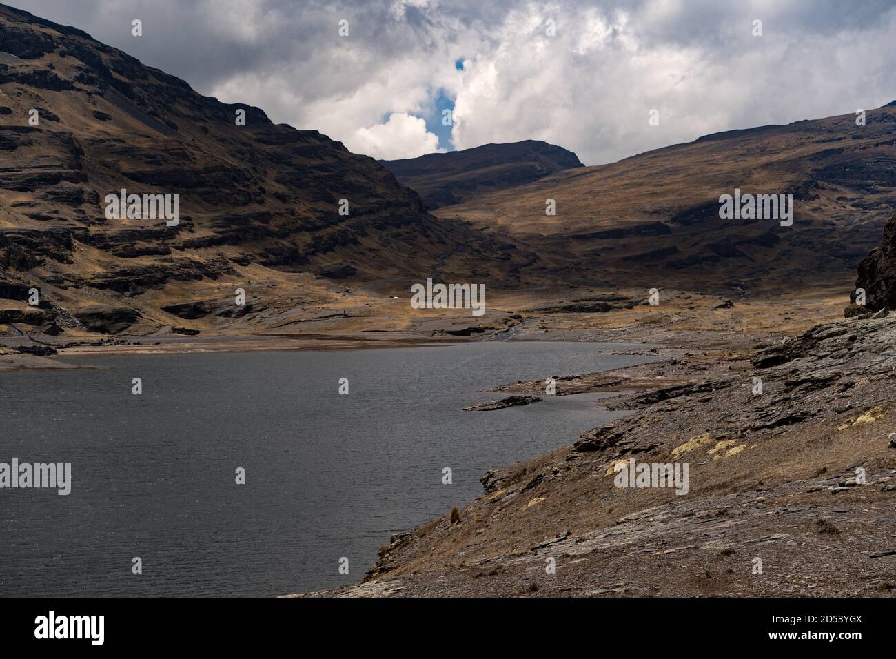 Andean Lagoon. Andean landscape Stock Photo