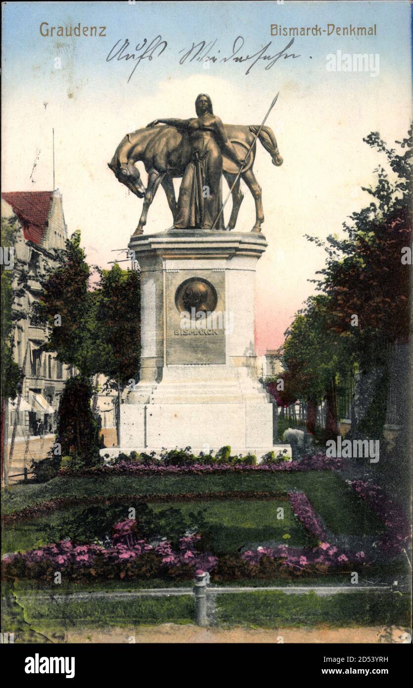 Grudzi?dz Graudenz Westpreußen, Bismarckdenkmal | usage worldwide Stock Photo