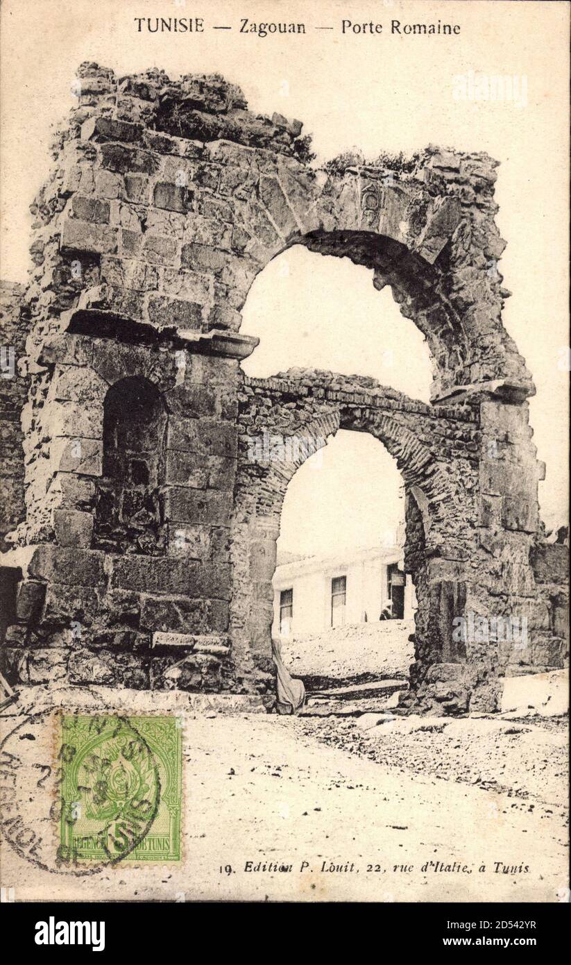 Zagouan Tunesien, Porte Romaine, Blick auf römisches Tor, Ruine | usage worldwide Stock Photo
