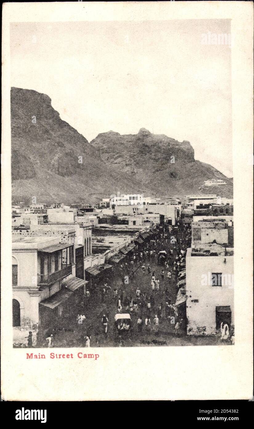 Aden Jemen, Main Street Camp, Hauptstraße, Verkehr, Felsen usage