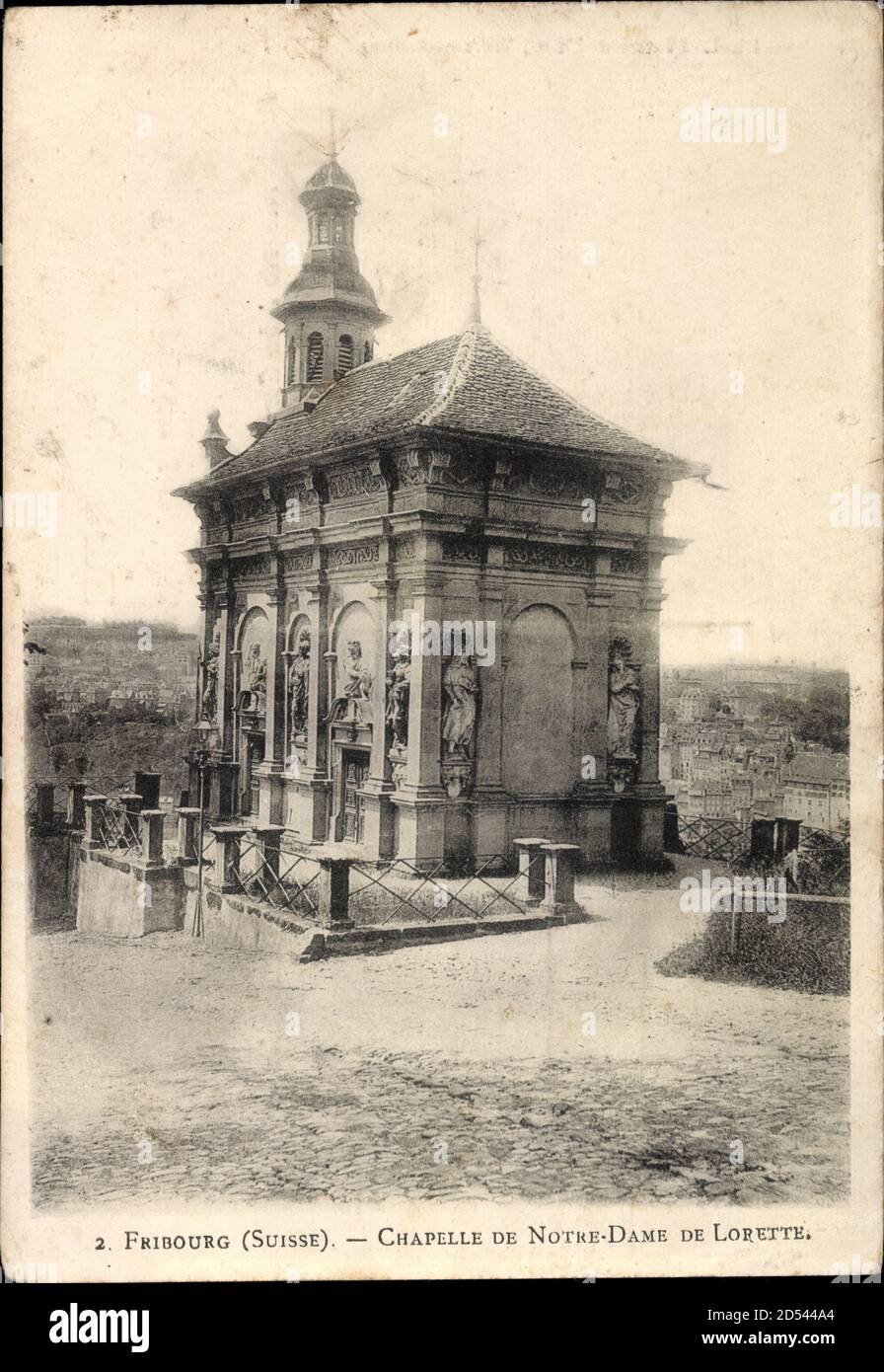 Fribourg Freiburg Stadt Schweiz, Chapelle de Notre Dame de Lorette usage worldwide Stock Photo